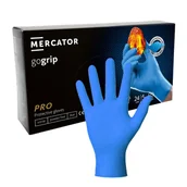Rękawiczki jednorazowe - Rękawiczki nitrylowe S niebieskie Mercator Gogrip 50szt - miniaturka - grafika 1