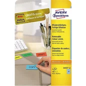 Etykiety samoprzylepne i bloki etykiet - Avery Zweckform Etykiety kolorowe usuwalne Zweckform niebieskie 63,5 x 33,9mm 20 ark./op. - miniaturka - grafika 1