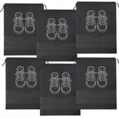 Pokrowce na ubrania - 6 Pokrowiec torba do przechowymania butów worek krawatami 45x34 szary - miniaturka - grafika 1