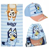 Okrycia kąpielowe dla dzieci - Piesek Bluey Ręcznik Kąpielowy Czapka Worek Zestaw Plażowy - miniaturka - grafika 1