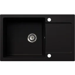 EOS Zlewozmywak granitowy LOJA czarny brokat złoty z ociekaczem - Zlewozmywaki EOS Zlewozmywak granitowy LOJA czarny brokat złoty z ociekaczem - Zlewozmywaki - miniaturka - grafika 1