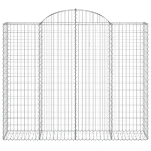 vidaXL Kosze gabionowe, 3 szt, 200x50x160/180 cm, galwanizowane żelazo - Ogrodzenia - miniaturka - grafika 5