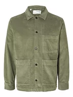 Koszule męskie - SELETED HOMME Męska koszula sztruksowa Slhloosetony-Cord Overshirt Noos, zielony, XXL - miniaturka - grafika 1