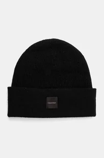 Calvin Klein czapka wełniana kolor czarny wełniana K60K612584 - Czapki damskie - miniaturka - grafika 1
