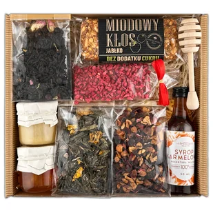 Zestaw Prezentowy na Dzień Kobiet Pudelko Herbaty Słodycze Kosz Gift Box - Zestawy upominkowe - miniaturka - grafika 1