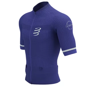 COMPRESSPORT Koszulka kompresyjna do biegania TRAIL POSTURAL SS TOP dazz blue - Koszulki sportowe męskie - miniaturka - grafika 1