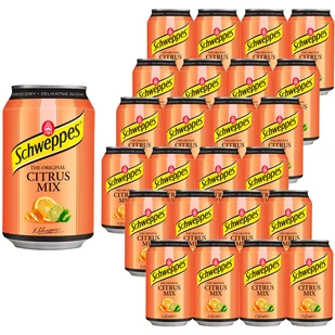 Schweppes Citrus Mix Napój gazowany o smaku cytrusowym 330 ml x 24 sztuki - Napoje gazowane - miniaturka - grafika 1
