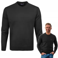 Swetry męskie - Sweter Męski Klasyczny Basic Gładki Czarny XL Pako Jeans - miniaturka - grafika 1