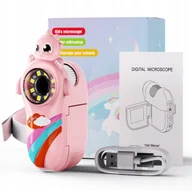 Zabawki kreatywne - Mikroskop Cyfrowy Optyczny Kieszonkowy dla Dzieci LED Przybliżenie 1000X - miniaturka - grafika 1