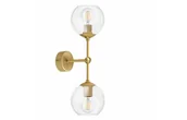 Lampy ścienne - Nowoczesny złoty kinkiet z dwoma kloszami KLT-K2 - miniaturka - grafika 1
