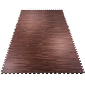 Maty do ćwiczeń - Gorilla Sports Maty ochronne 8 sztuk, wzór ciemnego drewna (100616-00100-0001) - miniaturka - grafika 1