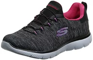 Sneakersy damskie - Skechers Summits Quick Getaway Sneakersy damskie, Czarna siatka różowa fioletowa wykończenie, 39.5 EU - miniaturka - grafika 1