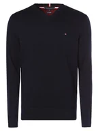 Swetry męskie - Tommy Hilfiger Sweter z dodatkiem kaszmiru Mężczyźni Bawełna niebieski jednolity, S - miniaturka - grafika 1