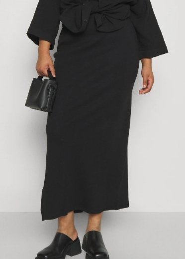 NOISY MAY PLUS SIZE SPÓDNICA CZARNA PRĄŻKOWANA 48 JHF