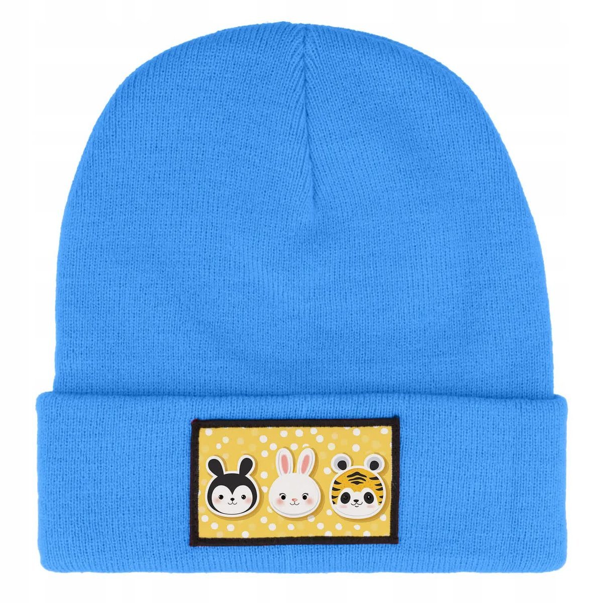 CZAPKA BEANIE ZIMOWA CIEPŁA NIEBIESKA DLA DZIECI Z MOTYWEM BOB RÓŻNE WZORÓW