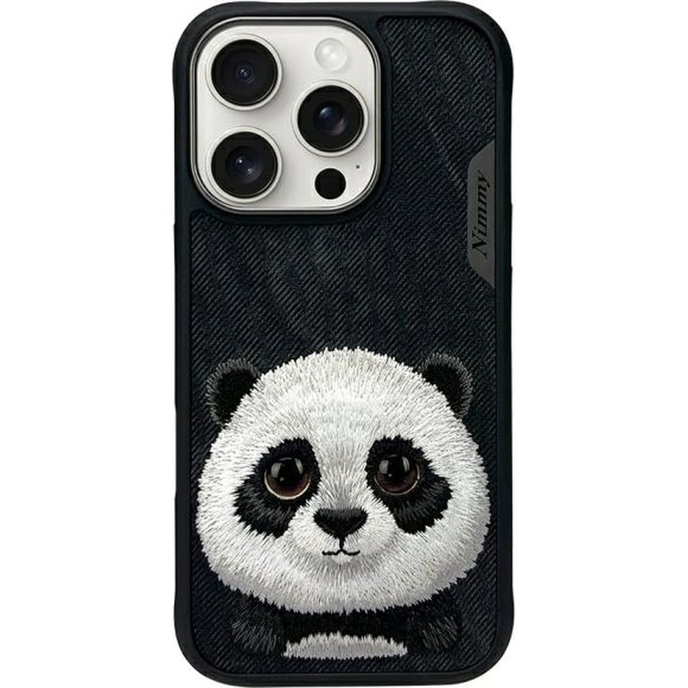 Nimmy Etui Big Eyed Pet 2.0 Panda do iPhone 16 Pro, czarne z pandą