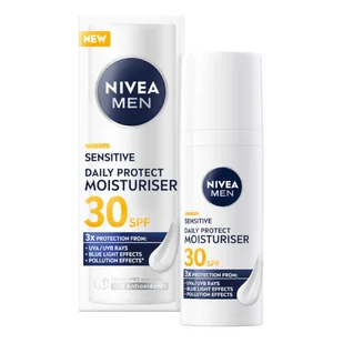Nivea _Men Sensitive Daily Protect nawilżający krem do twarzy Spf30 50 ml - Kosmetyki do pielęgnacji twarzy męskie - miniaturka - grafika 1