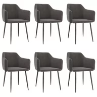 Krzesła - vidaXL Lumarko Krzesła stołowe, 6 szt., ciemnoszare, obite aksamitem 3068654 - miniaturka - grafika 1