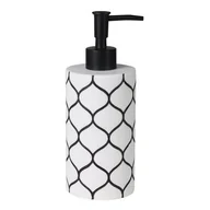 Mydelniczki i dozowniki mydła - Dozownik Net 7 x 7 x 19 cm 370 ml czarno-biały - miniaturka - grafika 1
