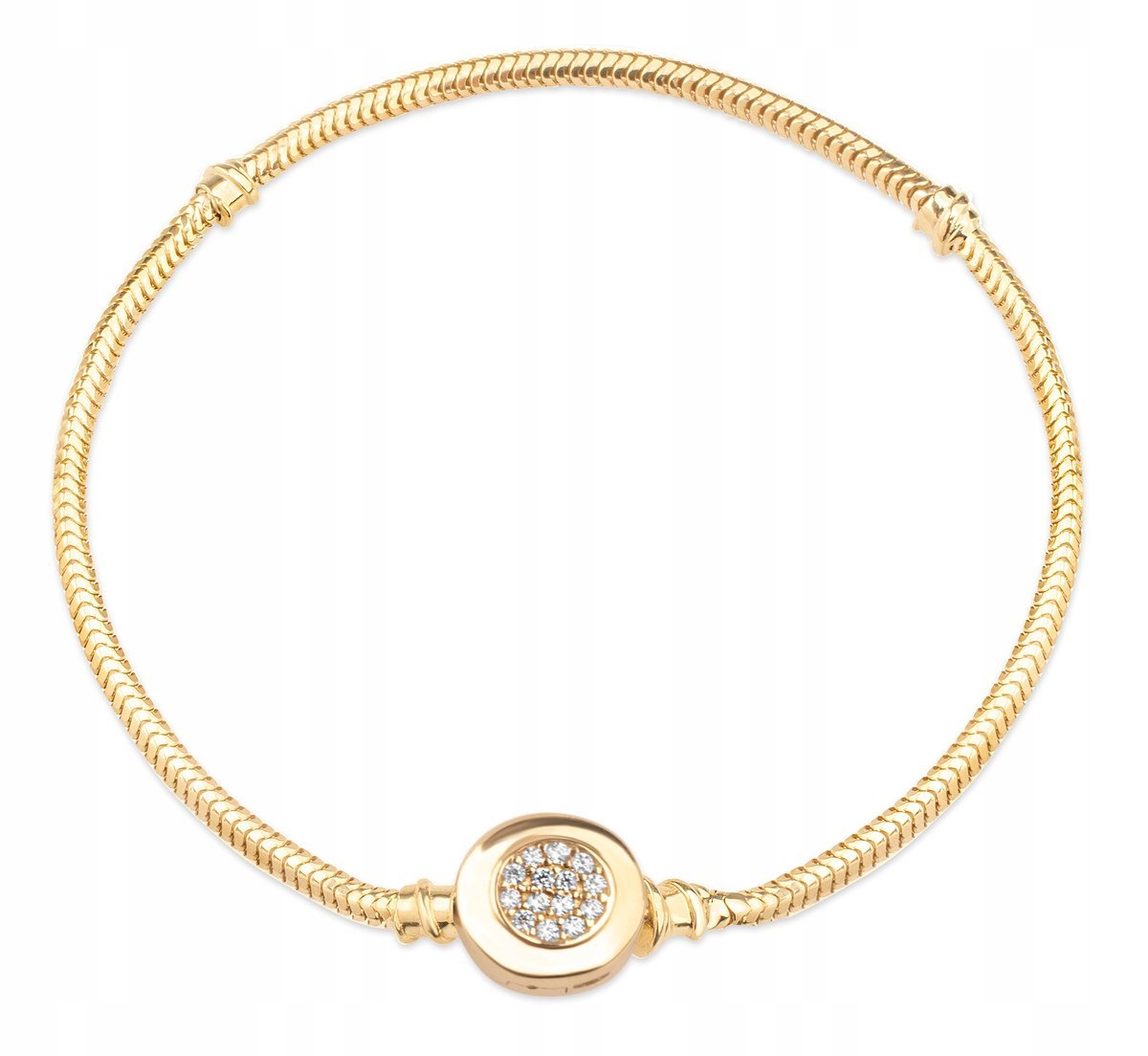 ZŁOTA BRANSOLETKA MODUŁOWA DEDYKOWANA DO ZAWIESZEK BIAŁE CYRKONIE 14KT 585