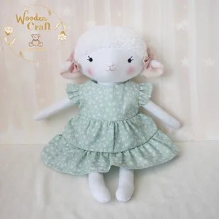 Owieczka Luna przytulanka w miętowej sukieneczce w kwiatuszki - Maskotki i pluszaki Owieczka Luna przytulanka w miętowej sukieneczce w kwiatuszki - Maskotki i pluszaki - miniaturka - grafika 1