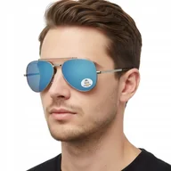 Okulary przeciwsłoneczne - Okulary przeciwsłoneczne z polaryzacją pilotki MP185C srebrny/niebieski - miniaturka - grafika 1