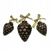 Bombki - BOMBKA SZYSZKA 3 SZTUKI BOMBKI SZKLANE SZYSZKI - miniaturka - grafika 1