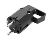 Wtyczki i adaptery - Wtyczka z uchem, z uziem. "uni-schuko" 16A 250V IP20 czarna (1LM) - miniaturka - grafika 1