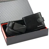 Paski - Pierre Cardin zestaw męski skórzany rozbudowany portfel i pasek do spodni - miniaturka - grafika 1