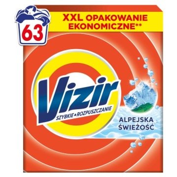 Vizir Proszek Do Prania białych tkanin, Alpine Fresh, 3.465 kg, 63 Prania