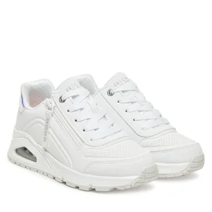 Sneakersy Skechers Uno Gen1-Zip And Stride 310554L/WHT Biały - Buty dla dziewczynek - miniaturka - grafika 1