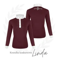 Koszulki jeździeckie - Koszula do jazdy konnej damska JD ATTACK Linda z długim rękawem konkursowa - miniaturka - grafika 1