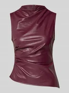 Koszulki i topy damskie - Top z imitacji skóry z marszczeniami model ‘DANDY’ - miniaturka - grafika 1