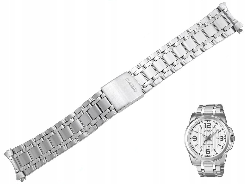 Bransoleta Casio MTP-1314 MTP-1314D stalowa plus maskownice i teleskopy