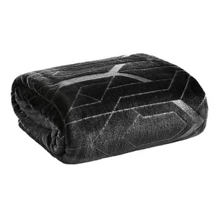 Eurofirany Euro Firany Koc 150 x 200 Flanelowy Ginko4 Czarny 1217145 - Koce - miniaturka - grafika 1