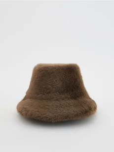 Reserved - Kapelusz ze sztucznego futerk - brązowy - Czapki damskie - miniaturka - grafika 1