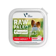 Mokra karma dla psów - Vetexpert RAW PALEO PATE MINI adult beef 150g - wołowina tacka - miniaturka - grafika 1