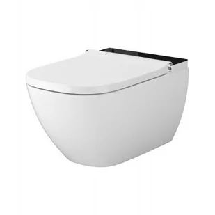 Meissen Keramik Genera Ultimate Square toaleta myjąca wisząca biała/czarna S701-516 - Kompakty WC - miniaturka - grafika 1