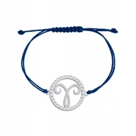 Bransoletki - Bransoletka ze Znakiem Zodiaku Baran na sznurku srebro925 DEDYKACJA GRATIS - miniaturka - grafika 1
