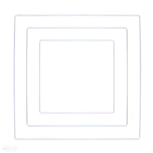 Obręcz metalowa, kwadrat, biała, 3 szt. - Wyposażenie pokoiku dziecięcego - miniaturka - grafika 1