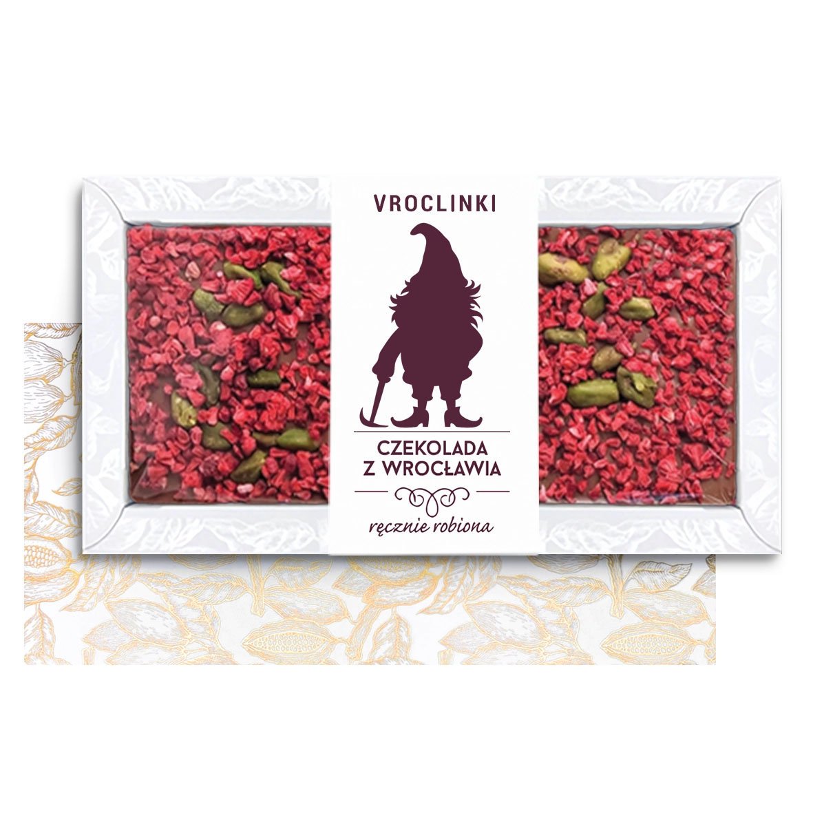 Czekolada Mleczna z Malinami i Pistacjami z Wrocławia (80g)