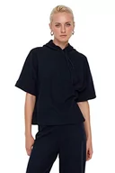 Bluzy damskie - Trendyol Damska bluza z dzianiny w jednolitym kolorze - dres dwuczęściowy zestaw, granatowy, XS - miniaturka - grafika 1