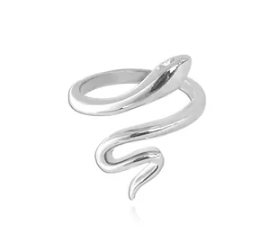 MINET Pierścien srebrny SNAKE z białymi cyrkoniami wielkość 12 - Pierścionki MINET Pierścien srebrny SNAKE z białymi cyrkoniami wielkość 12 - Pierścionki - miniaturka - grafika 1