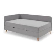 Łóżka - Jasnoszare tapicerowane łóżko jednoosobowe ze schowkiem 90x200 cm Cabana – Meise Möbel - miniaturka - grafika 1