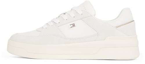 TOMMY HILFIGER Damskie buty do koszykówki ESSENTIAL Low Top, biały (Ecru), 3,5 UK, Biały Ecru, 36 EU