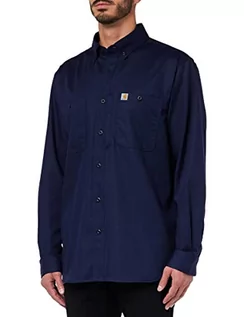 Koszule męskie - Carhartt Męska koszula robocza z długim rękawem Big & Tall Rugged Professional Series Relaxed Fit Canvas, granatowy, S - grafika 1