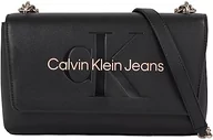 Torebki damskie - Calvin Klein Damskie torby Sculpted Ew Flap Conv25 Mono, czarne z różą, jeden rozmiar, Czarny z różą, Rozmiar Uniwersalny - miniaturka - grafika 1