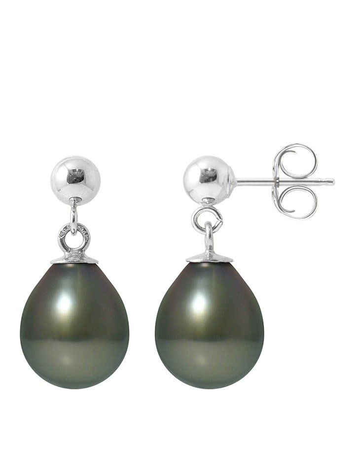 Pearline Srebrne kolczyki-wkrętki z perłami tahiti