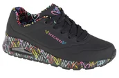 Sneakersy damskie - Skechers Uno-Loving Love 155506-Bbk Damskie Sneakersy Czarne - miniaturka - grafika 1