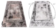 Dywany - Dywan DE LUXE nowoczesny 634 Ramka vintage przecierany - Strukturalny szary / różowy 240x340 cm - miniaturka - grafika 1